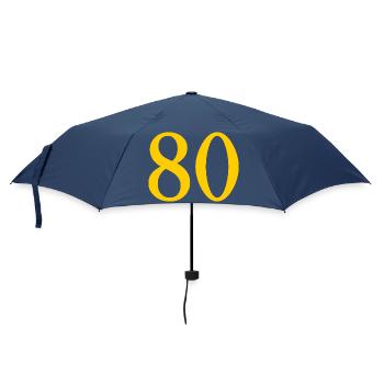 80. 80 JAHRE. 80. JUBILÄUM. 80-JAHRES-JUBILÄUM. - Regenschirm (klein) - Navy - Vorne