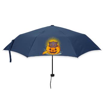 Halloween Cat in the Pumpkin: Sweet Scary Fun - Umbrella (small) - navy - Front