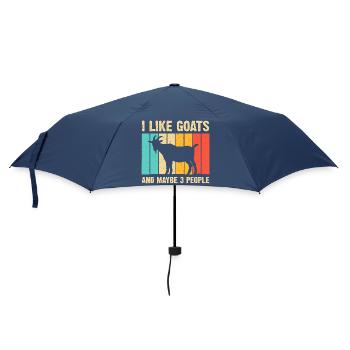 Ziegensilhouette auf Regenbogenplanken - Regenschirm (klein) - Navy - Vorne