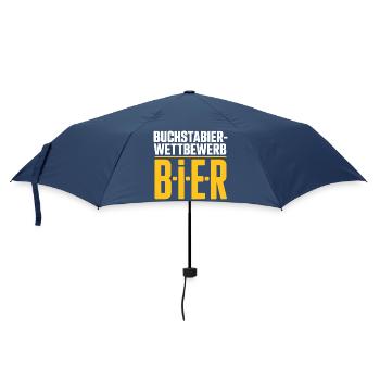 Bier Buchstabierwettbewerb Malle Party JGA Herren - Regenschirm (klein) - Navy - Vorne
