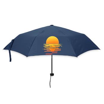 Coucher de soleil rétro - Parapluie standard - marine - Devant