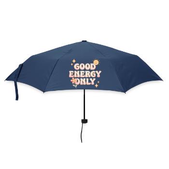 Good Energy Only – Retro-Pastell-Vibes - Regenschirm (klein) - Navy - Vorne