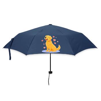 Mignon Golden Retriever (bande dessinée) - Parapluie standard - marine - Devant