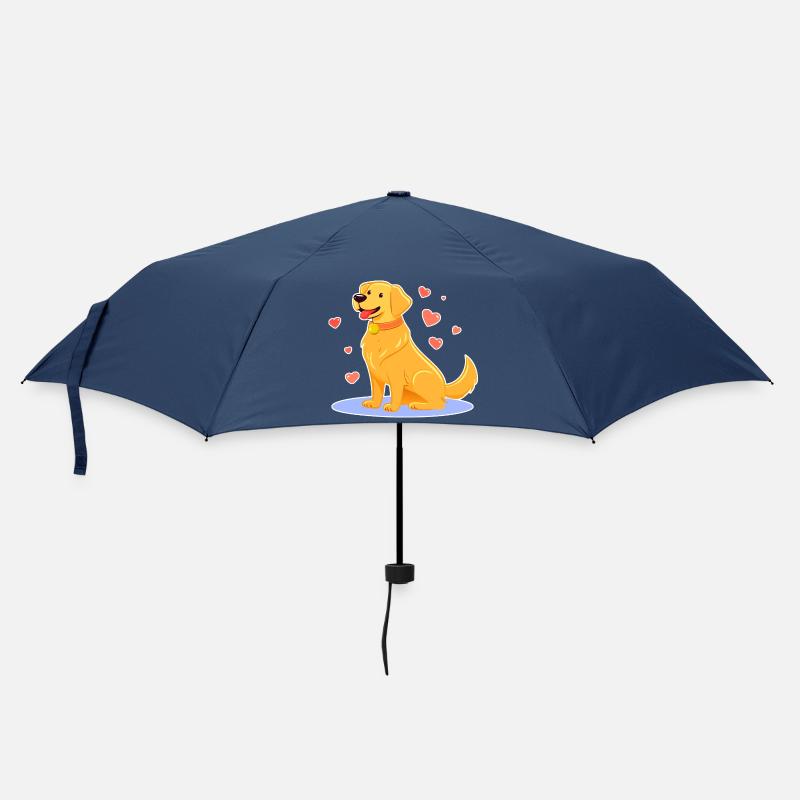 Cute Golden Retriever (comic) - Umbrella (small) - navy
