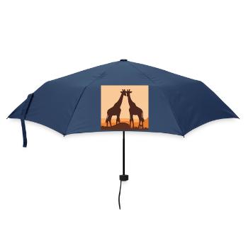 Giraffe Love Safari Silhouette Nature Shirt - Parapluie standard - marine - Devant