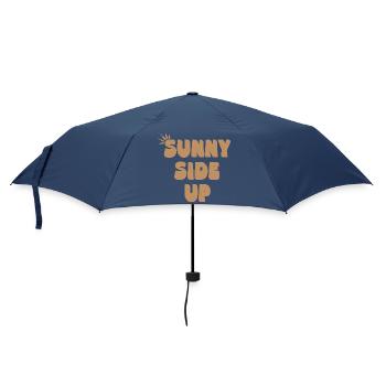 Sunny Side Up – Stay Bright & Positive - Regenschirm (klein) - Navy - Vorne