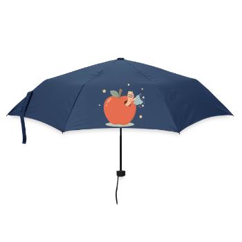 Funny bookworm cleaning the house - Umbrella (small) - navy - Front