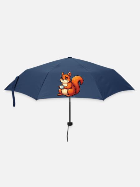 Eichhörnchen Eichhorn Eichhörnchenliebhaber Nager - Regenschirm (klein) - Navy