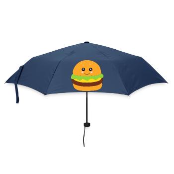 Kawaii, burgers, fast food - Umbrella (small) - navy - Front