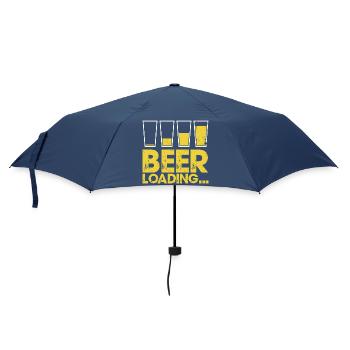 Beer Loading Distressed Typography - Umbrella (small) - navy - Front