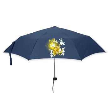 Fleurs printanières jaunes au printemps comme motif - Parapluie standard - marine - Devant