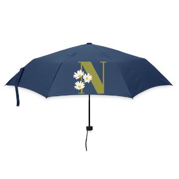 Lettre n vert marguerites - Parapluie standard - marine - Devant