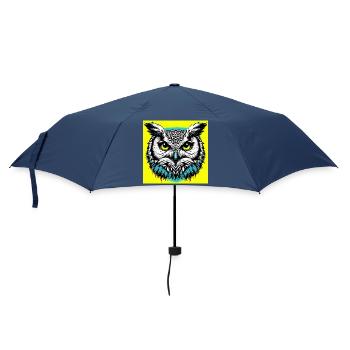 Eule - Regenschirm (klein) - Navy - Vorne