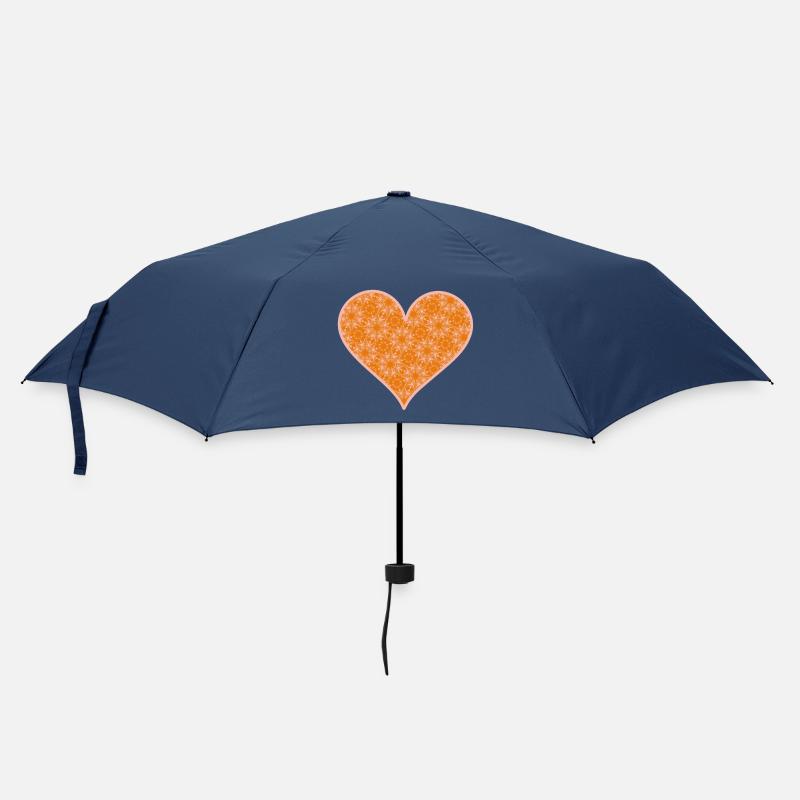 Cœur orange rose - Parapluie standard - marine