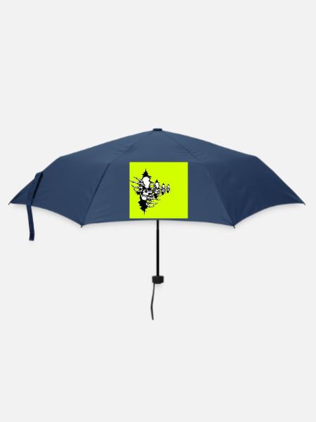 Neongelbes Skelett-Halsband - Regenschirm (klein) - Navy
