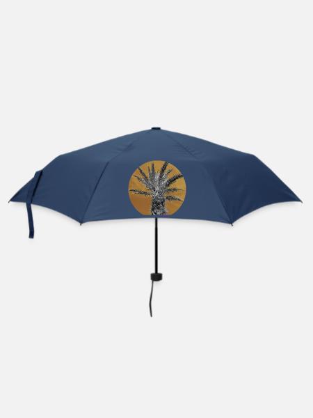 Retro-Handfläche - Regenschirm (klein) - Navy