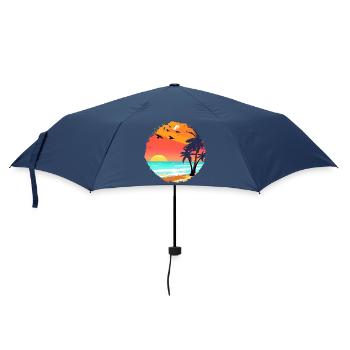 Aquarelle de plage de coucher de soleil d’été - Parapluie standard - marine - Devant