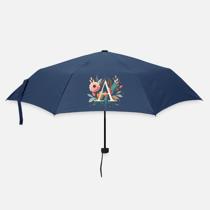 Une typographie avec des fleurs - Parapluie standard - marine