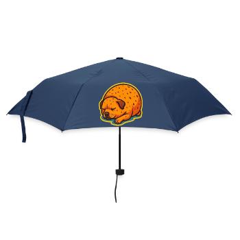 Süßer schlafender Hund, Kartoffelform, Liebeshunde - Regenschirm (klein) - Navy - Vorne