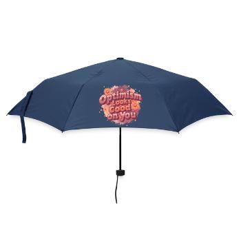 Vintage Optimism – Positives und Retro T-Shirt - Regenschirm (klein) - Navy - Vorne