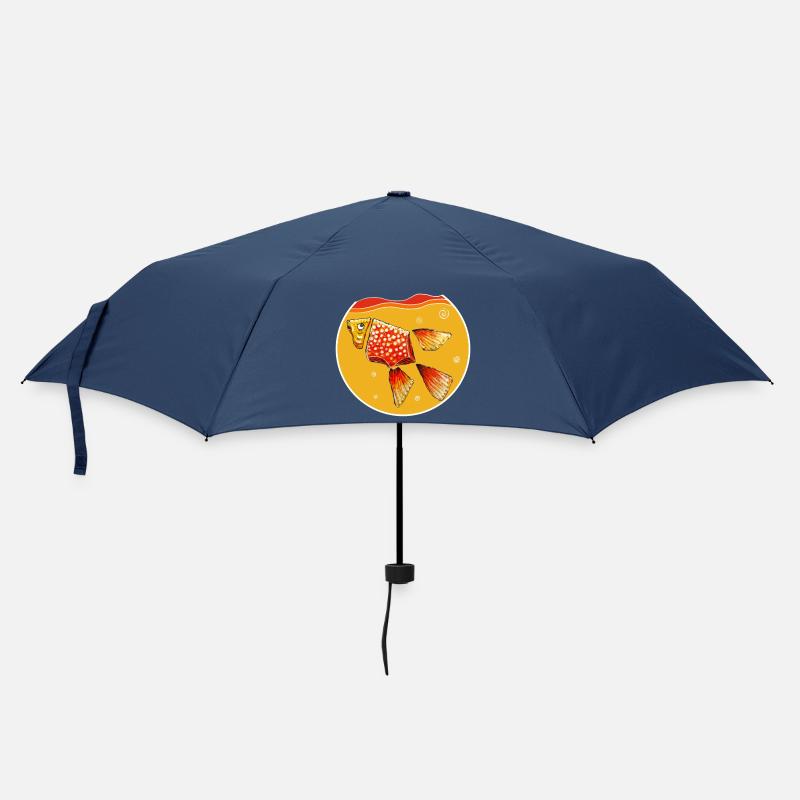 Goldfisch im Glas - Regenschirm (klein) - Navy