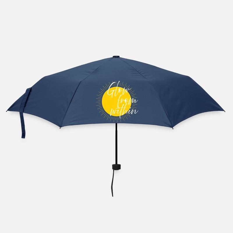 Glühen von Innen Sonnen Typoschrift - Regenschirm (klein) - Navy