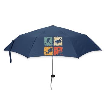 Retro Tauchen im Meer Für Schnorchler Und Taucher - Regenschirm (klein) - Navy - Vorne