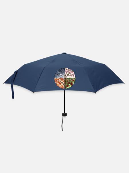 4 Jahreszeiten Baum - Regenschirm (klein) - Navy