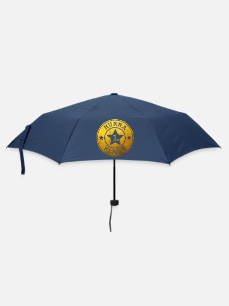 Hurra 1. Klasse - goldenes Emblem mit Stern - Regenschirm (klein) - Navy
