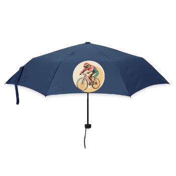 Sportliches Faultier – Lustiges Radfahrer-Design - Regenschirm (klein) - Navy - Vorne