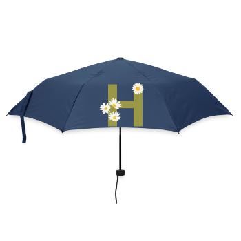 Lettre h vert marguerites - Parapluie standard - marine - Devant