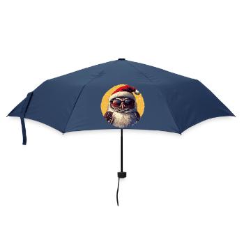 SantaOwl with sunglasses - Umbrella (small) - navy - Front