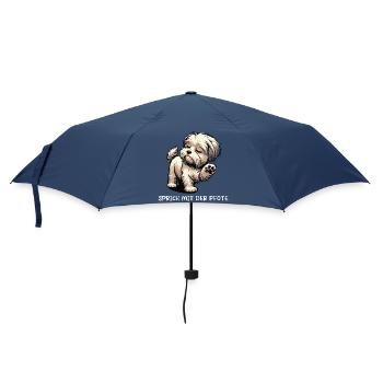 Talk to the paw Maltese Maltese owner - Umbrella (small) - navy - Front