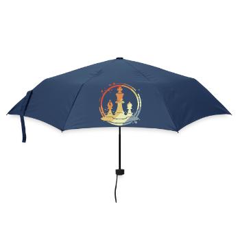 Chess pieces in retro style - Umbrella (small) - navy - Front