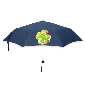 Kleeblatt Keks mit Marienkäfer  - Regenschirm (klein) - Navy - Vorne