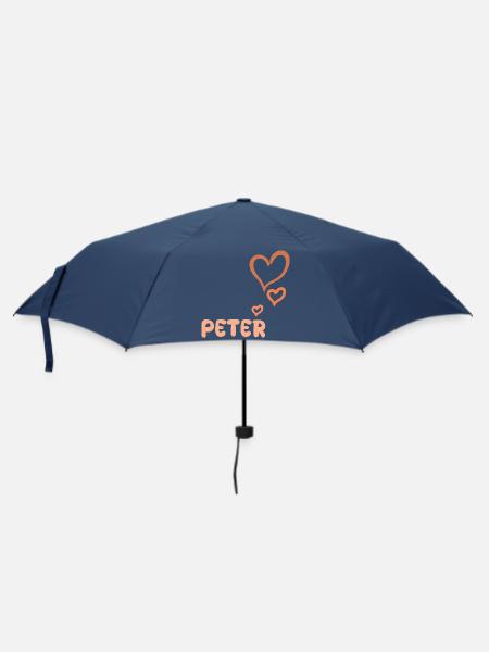 Name Peter - Regenschirm (klein) - Navy