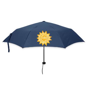 Abstraktes Sonnen-Design in Gelbtönen Mallorca - Regenschirm (klein) - Navy - Vorne
