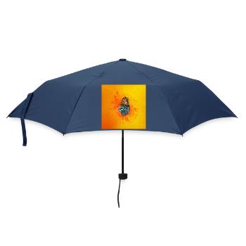 Awesome bird and fancy cat - Umbrella (small) - navy - Front