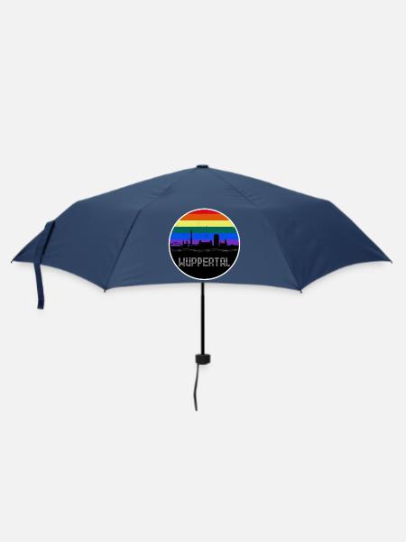Wuppertal Skyline Regenbogen - Regenschirm (klein) - Navy