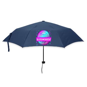 HERZLICHEN GLÜCKWUNSCH SPRÜCHE ANLASS GRATULATION - Regenschirm (klein) - Navy - Vorne