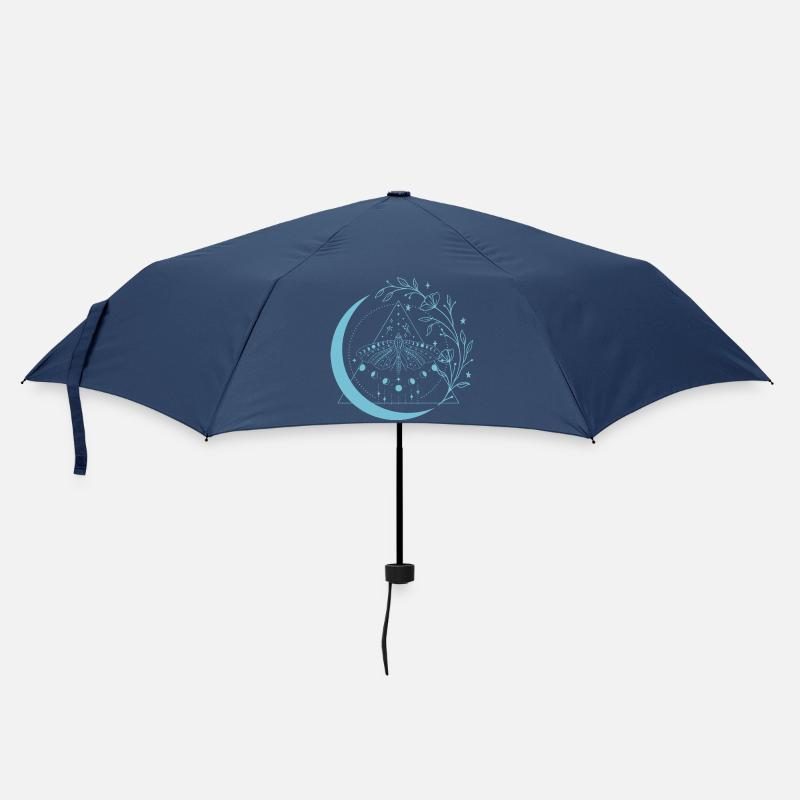 Moth Moon Flowers - Umbrella (small) - navy