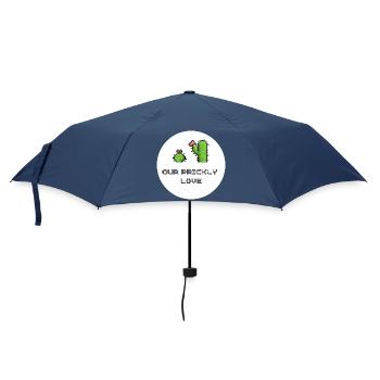 Unsere Stachelige Liebe Pixelkunst - Regenschirm (klein) - Navy - Vorne