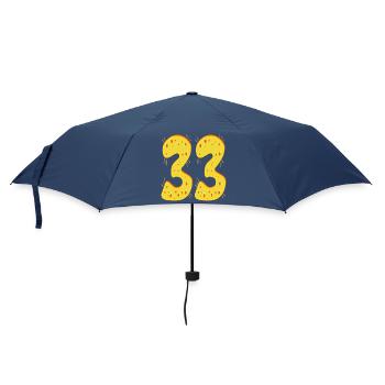 Number 33 - Thirty-Three - 33rd Birthday CHEESE - Umbrella (small) - navy - Front