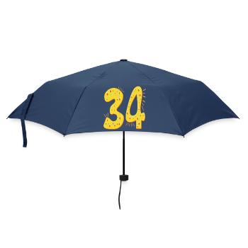 ZAHL 34 Jahre alt - VIERUNDDREIßIG GEBURTSTAG KÄSE - Regenschirm (klein) - Navy - Vorne