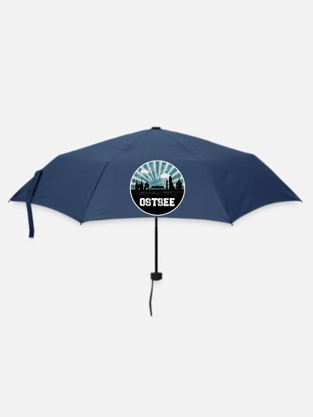 Ostsee Blue Hour Skyline - Regenschirm (klein) - Navy