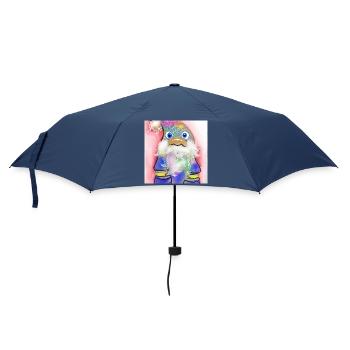 Bunter Weihnachtsmann mit Farbverlauf - Regenschirm (klein) - Navy - Vorne