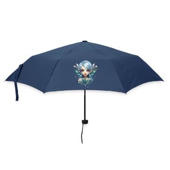 Flower Fairy with Gemstone – Fantasy Design - Umbrella (small) - navy - Front