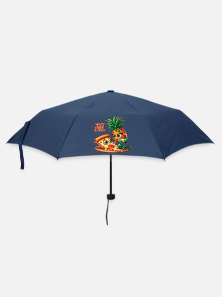 Niemand muss das wissen! Pizza Hawaii Print - Regenschirm (klein) - Navy
