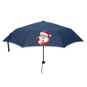 Santa Claus with beer and sunglasses - Umbrella (small) - navy - Front
