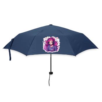 Dreamy Gamer Girl Music Headset Shirt - Umbrella (small) - navy - Front